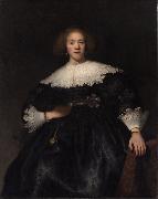 Portrait of a woman with a fan (mk33) Rembrandt